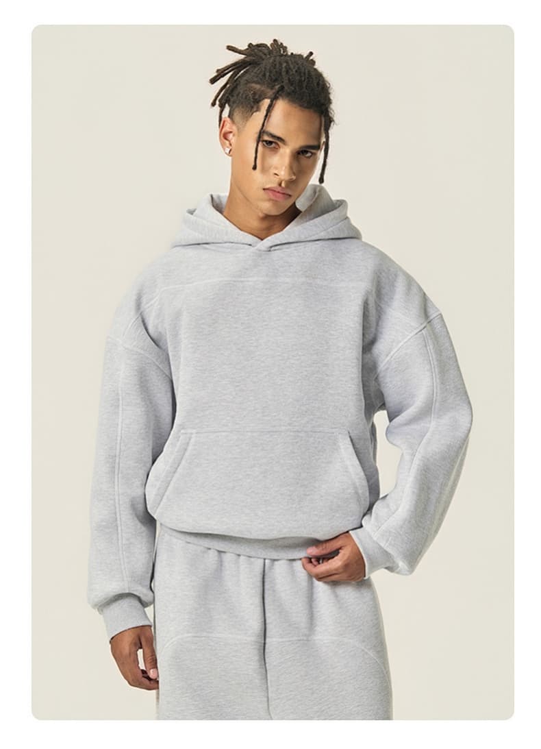 Boxy Brushed Fleece Pullover Hoodie