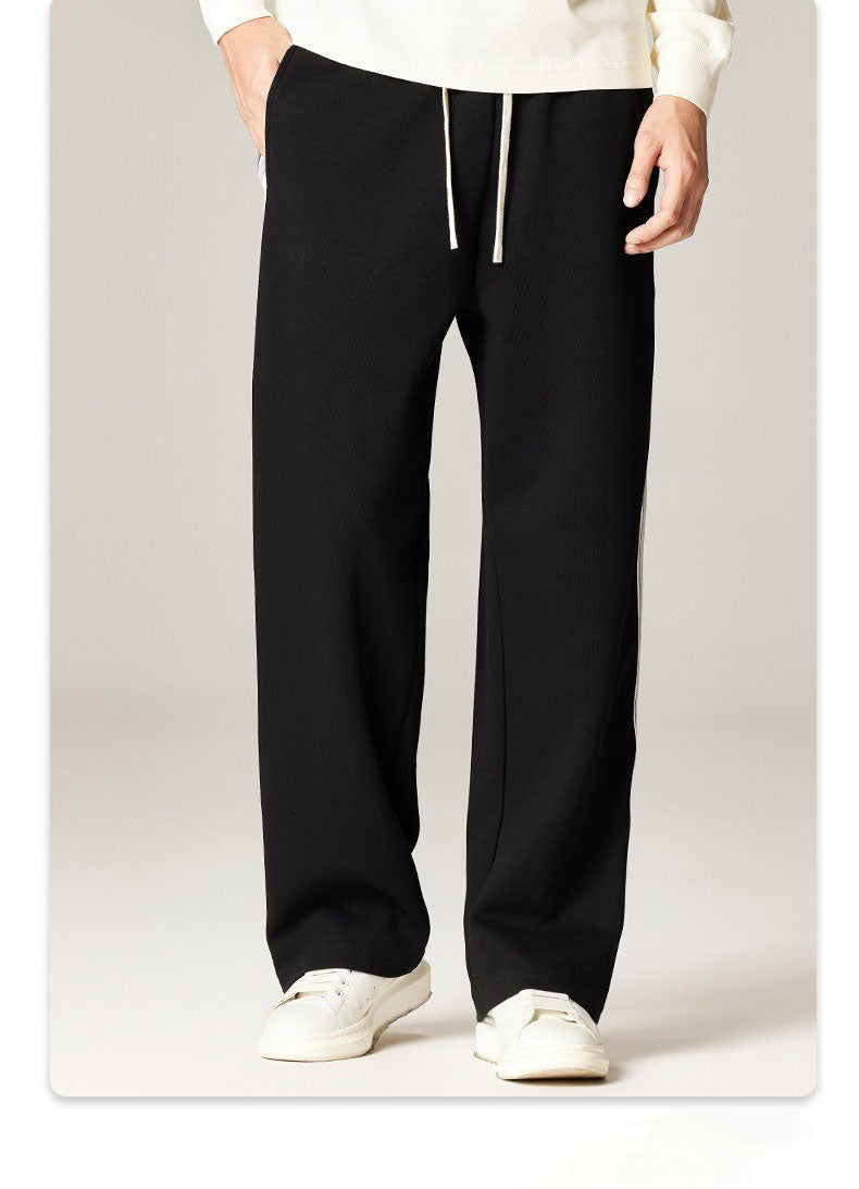 Relaxed Wide Leg Drawstring Casual Pants