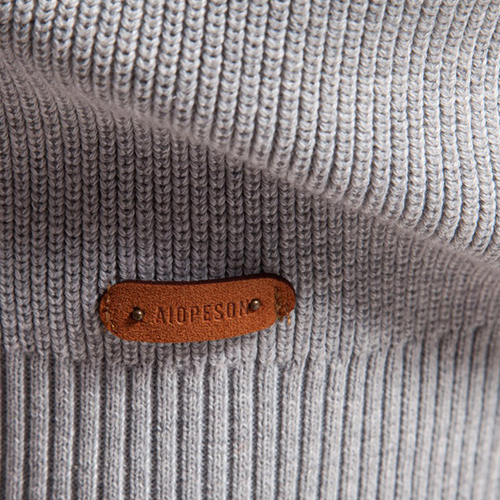 Men's Buttoned Turtleneck Sweater