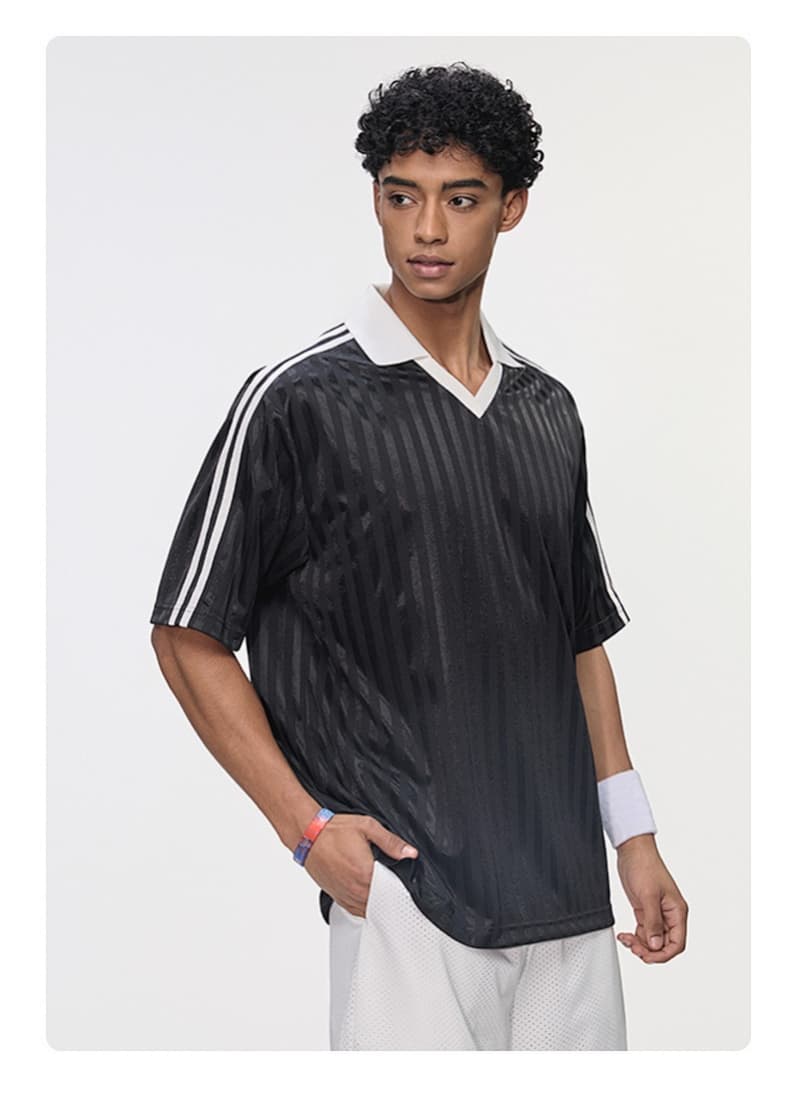 Retro Contrast Trim Sports T-Shirt