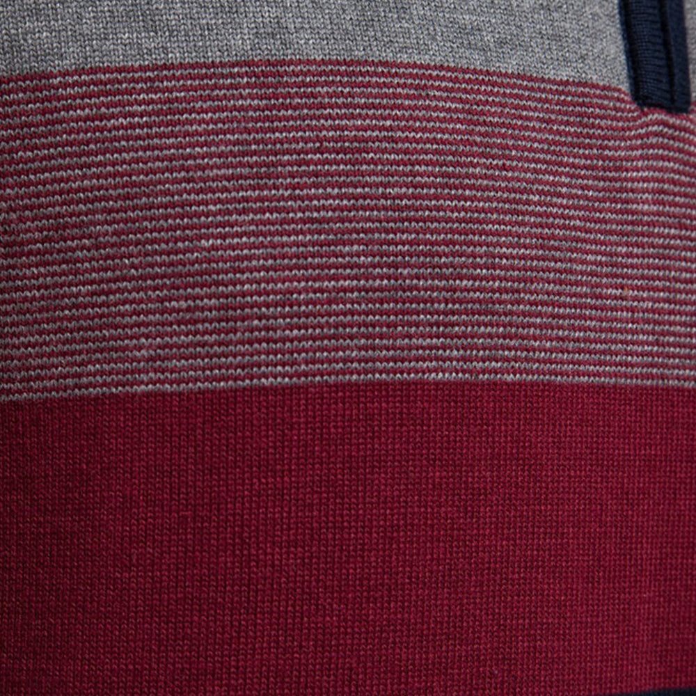 Men’s Striped Mock Neck Pullover Sweater