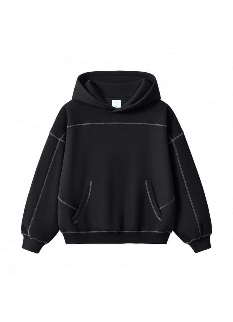 Boxy Brushed Fleece Pullover Hoodie