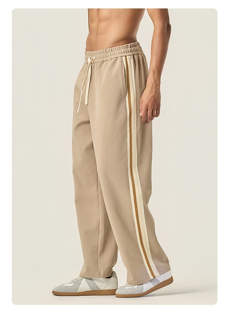 Relaxed Wide Leg Drawstring Casual Pants