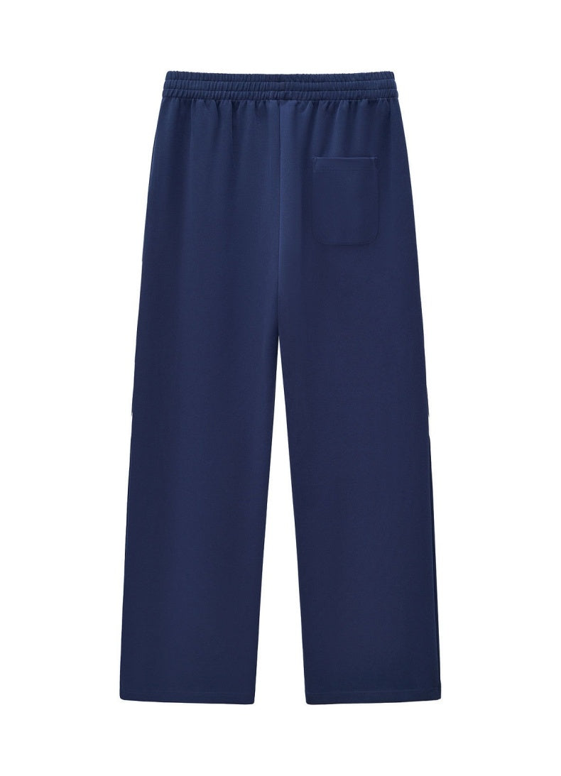 Color-Block Striped Wide-Leg Drawstring Pants