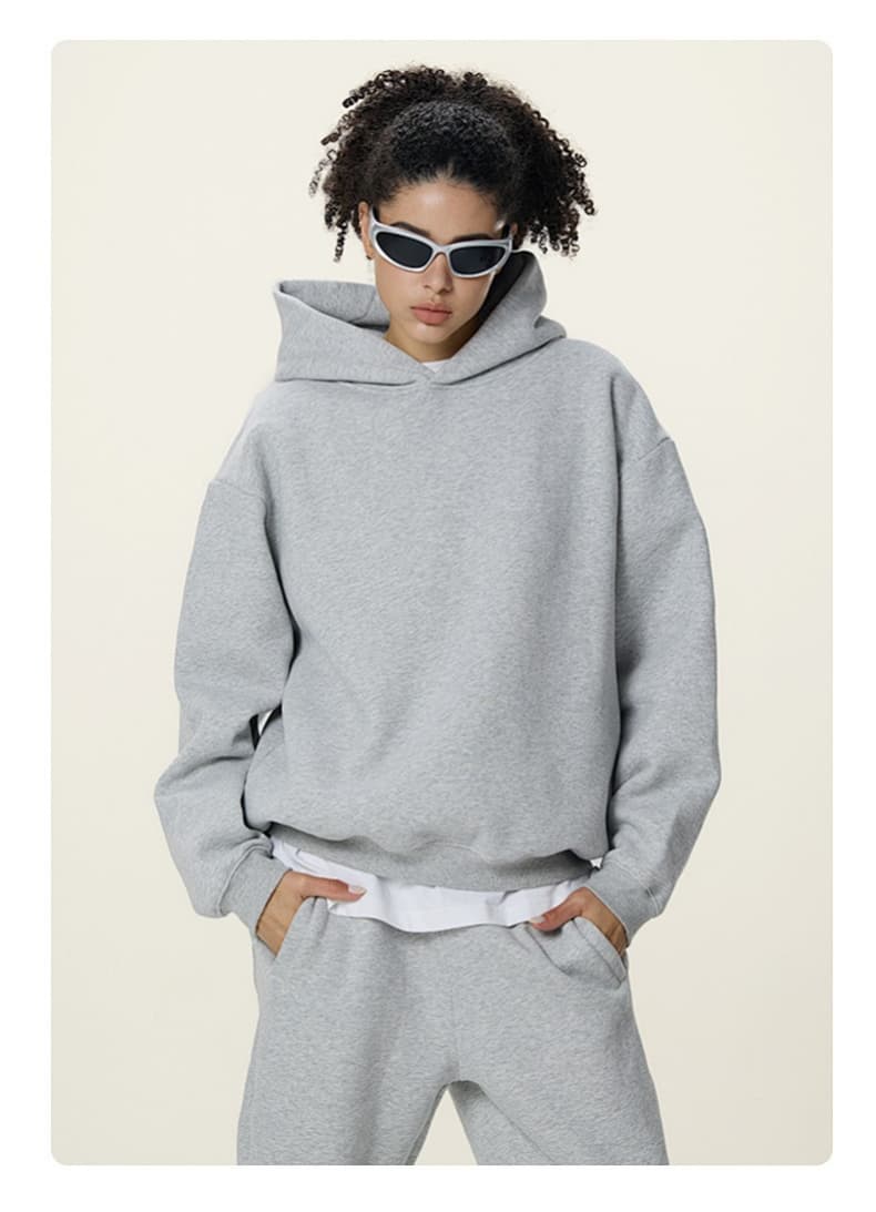 Boxy Heavyweight Fleece Clean Fit Hoodie