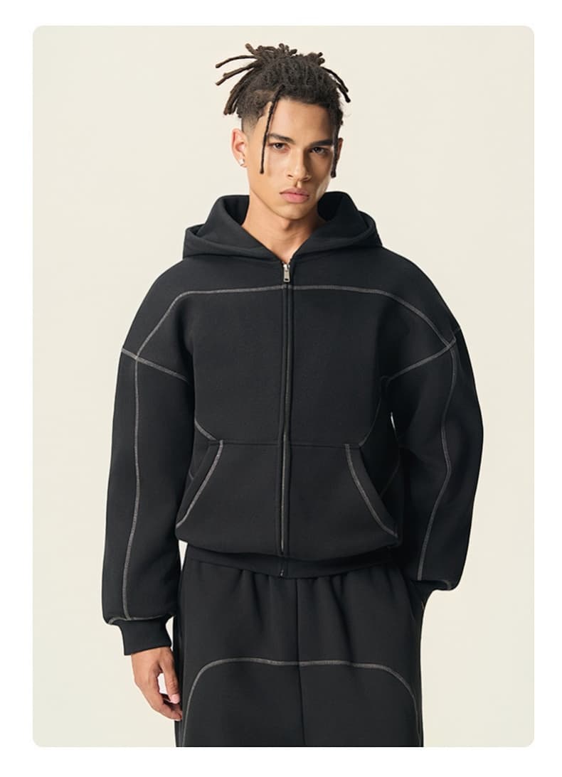Boxy Fleece Zip Up Hoodie