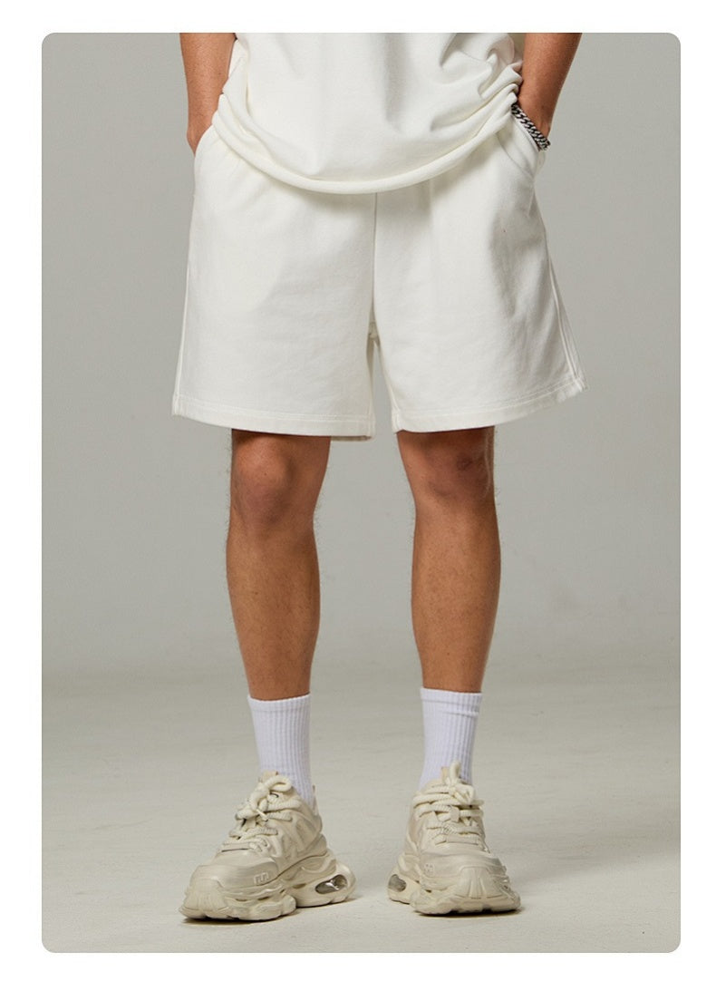 Washed Heavyweight Casual Drawstring Shorts