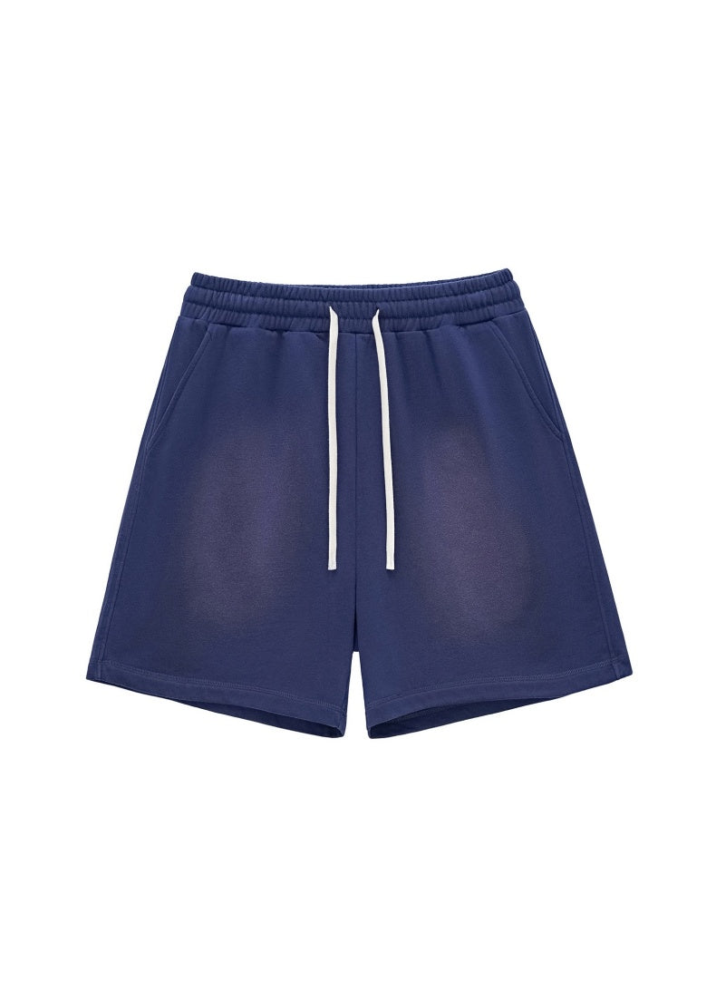 Washed Heavyweight Casual Drawstring Shorts