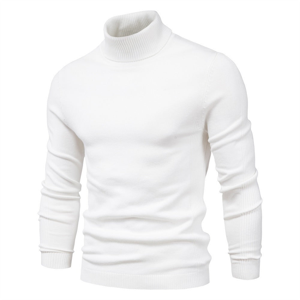 Men’s Solid Color Turtleneck Knit Sweater