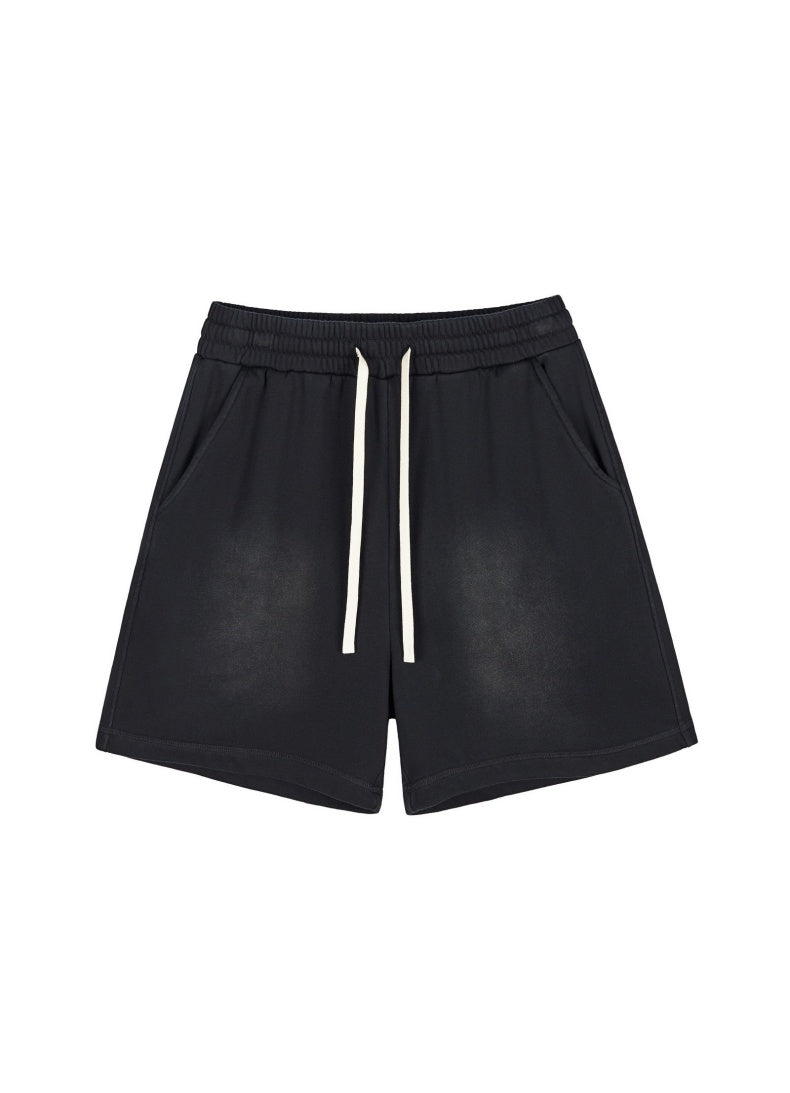 Washed Heavyweight Casual Drawstring Shorts