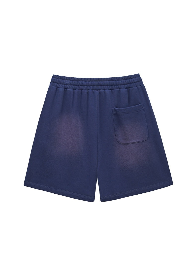 Washed Heavyweight Casual Drawstring Shorts