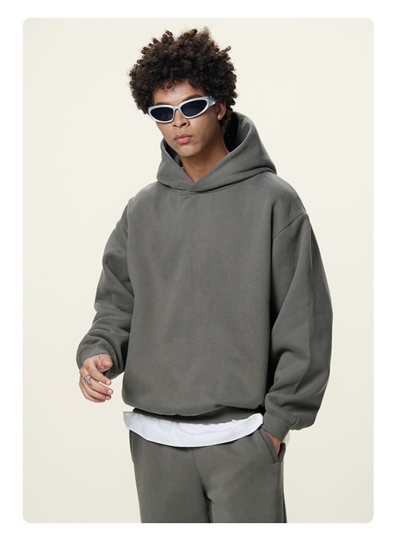 Boxy Heavyweight Fleece Clean Fit Hoodie