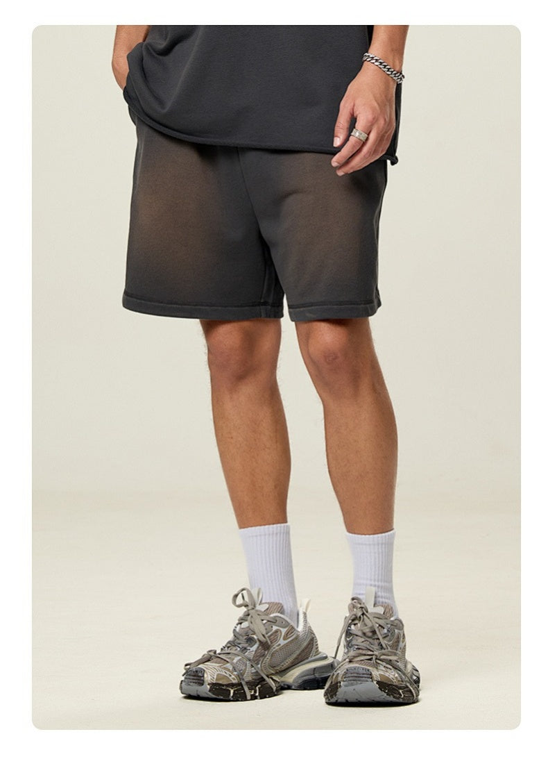 Washed Heavyweight Casual Drawstring Shorts