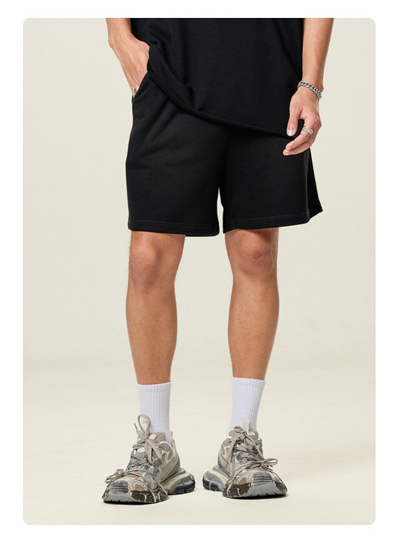 Washed Heavyweight Casual Drawstring Shorts