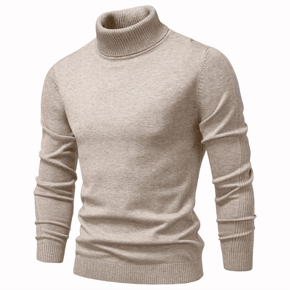 Men’s Solid Color Turtleneck Knit Sweater