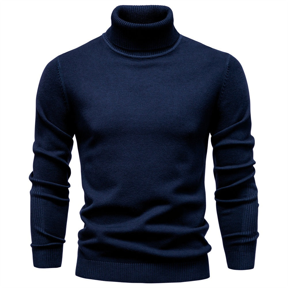 Men’s Solid Color Turtleneck Knit Sweater
