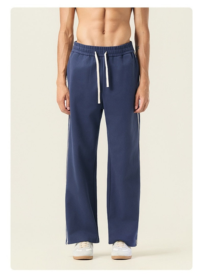 Relaxed Wide Leg Drawstring Casual Pants