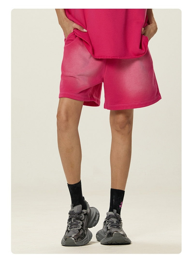 Washed Heavyweight Casual Drawstring Shorts