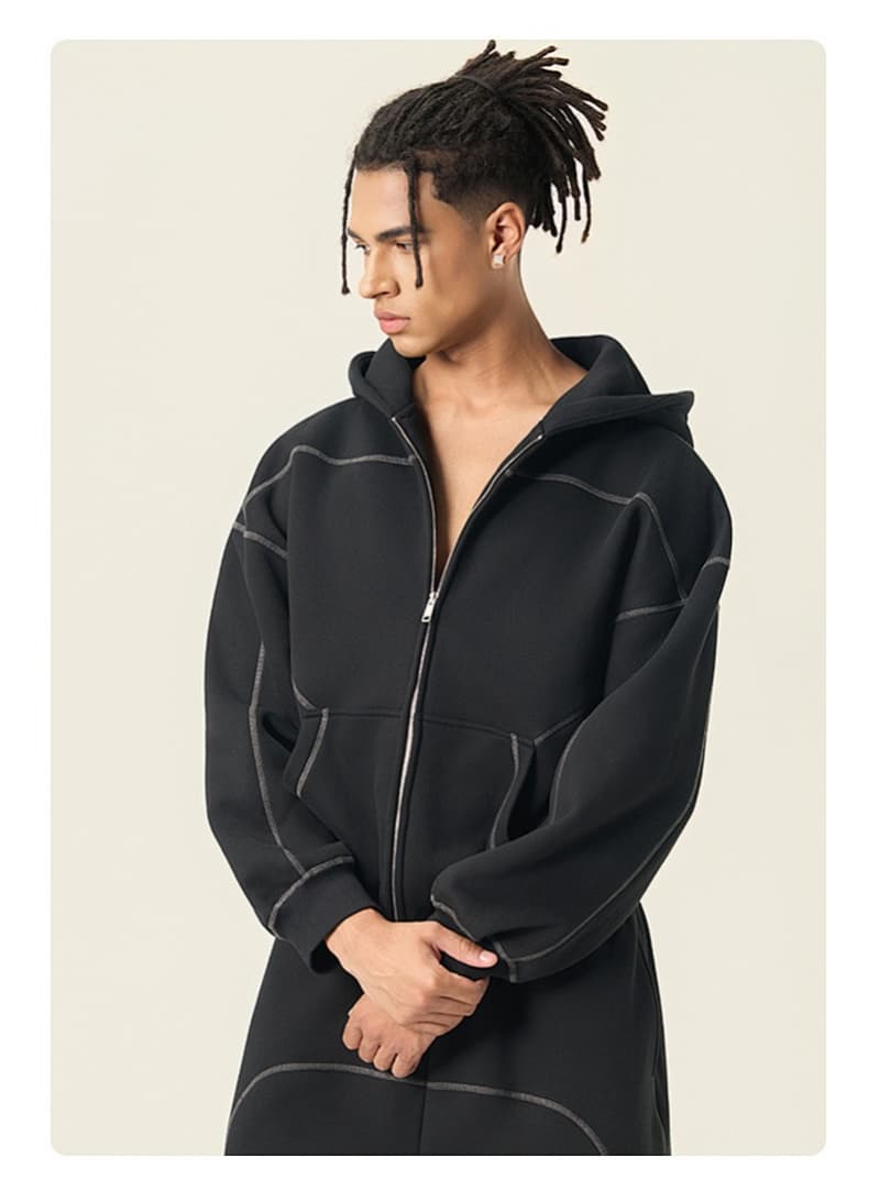 Boxy Fleece Zip Up Hoodie