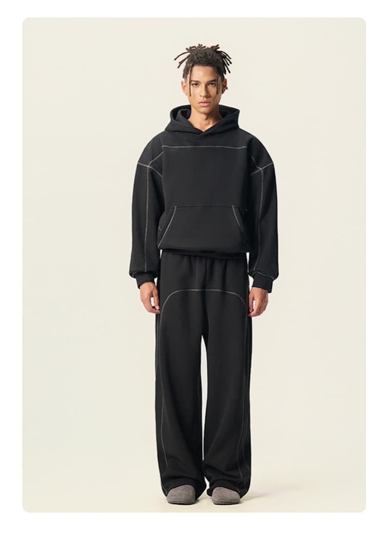 Boxy Brushed Fleece Pullover Hoodie
