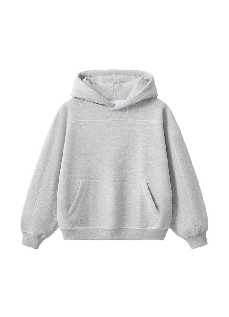Boxy Brushed Fleece Pullover Hoodie
