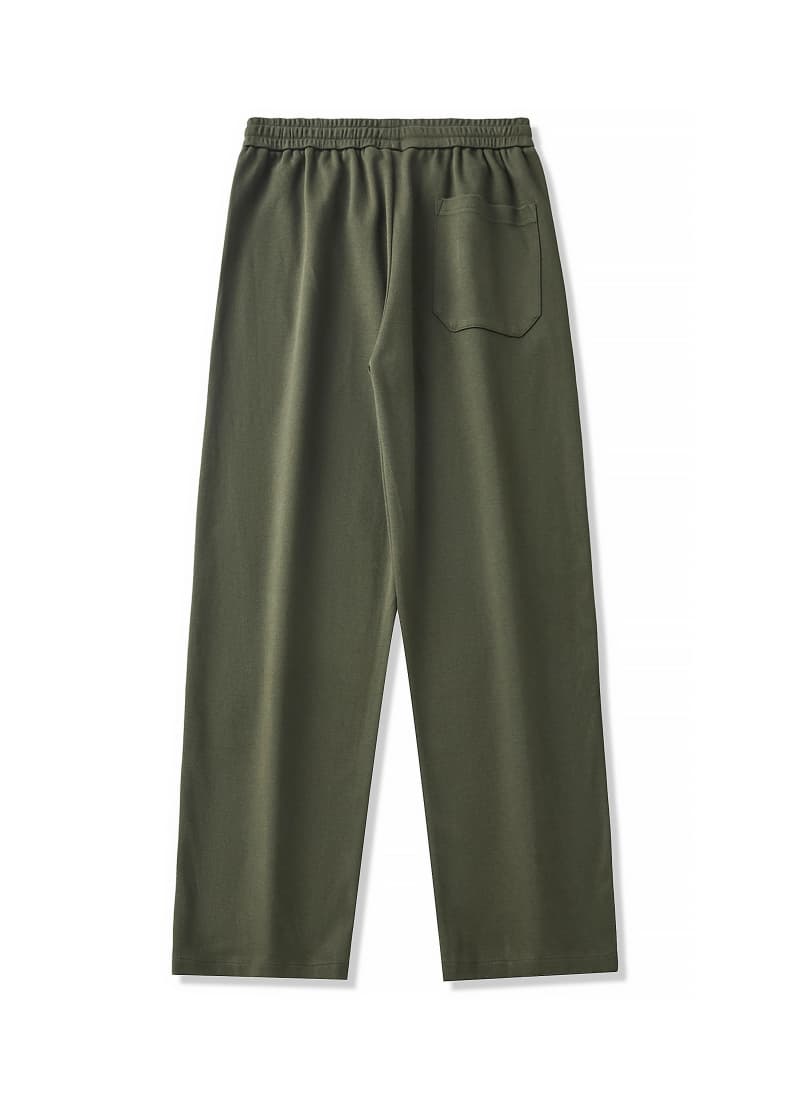 Panelled Twill Relaxed Straight-Leg Pants