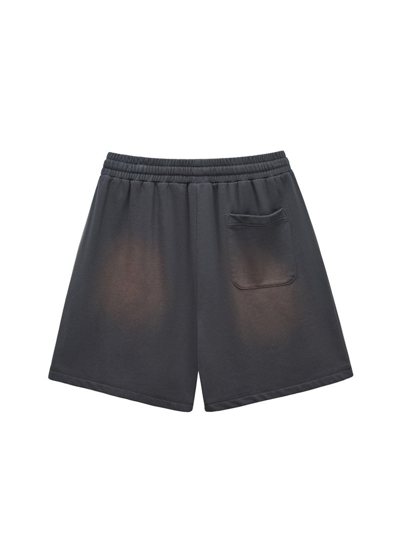 Washed Heavyweight Casual Drawstring Shorts