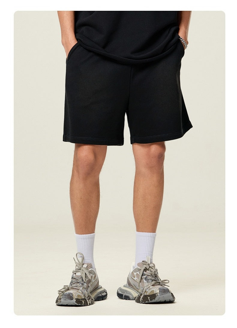 Washed Heavyweight Casual Drawstring Shorts