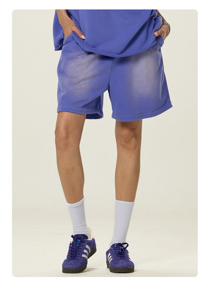 Washed Heavyweight Casual Drawstring Shorts