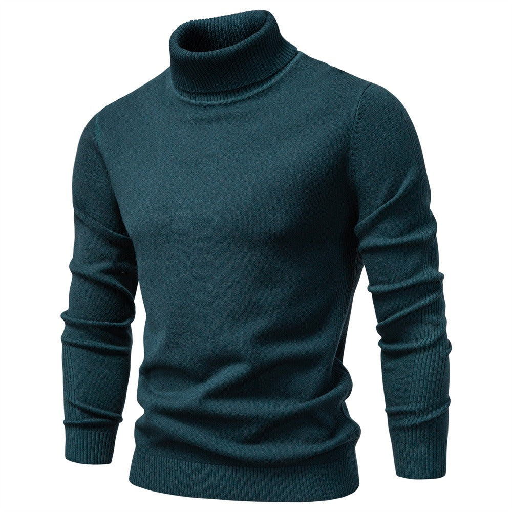 Men’s Solid Color Turtleneck Knit Sweater