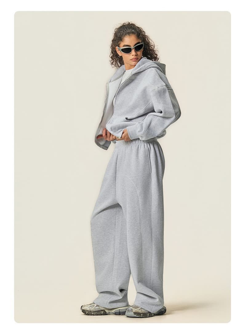 Boxy Fleece Zip Up Hoodie