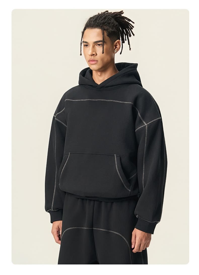 Boxy Brushed Fleece Pullover Hoodie