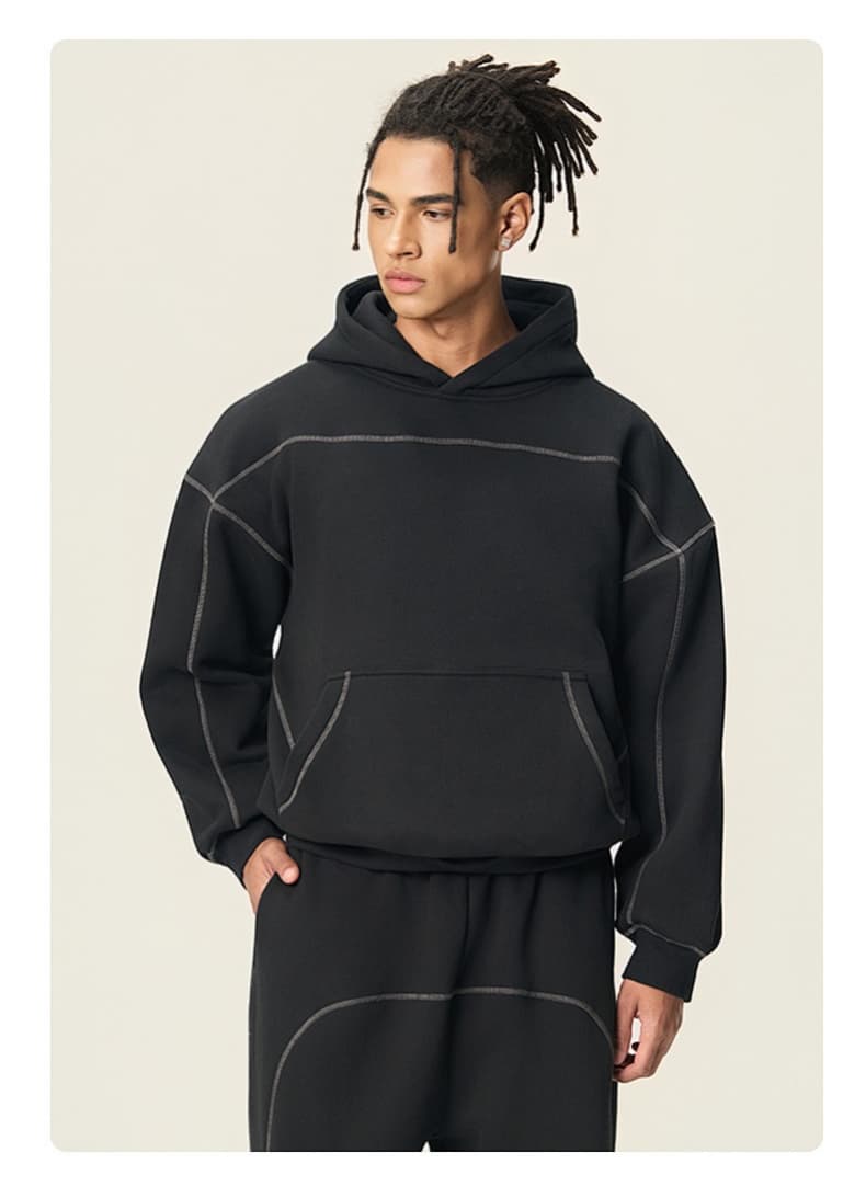 Boxy Brushed Fleece Pullover Hoodie