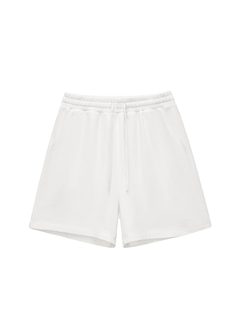 Washed Heavyweight Casual Drawstring Shorts