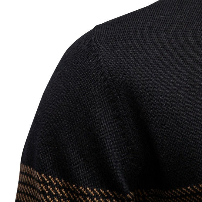 Men's Stand-collar Half-zip Sweater