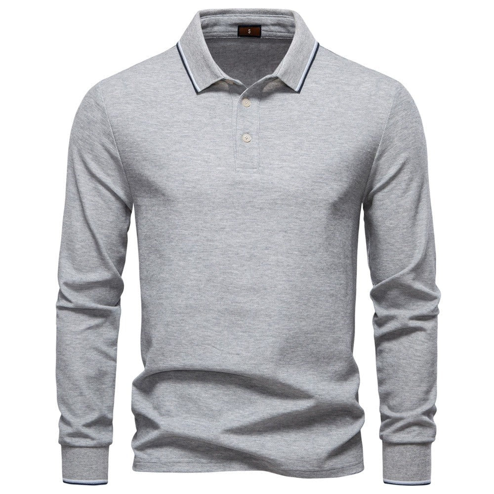 Men's Polo Collar Cotton Sweatshirt