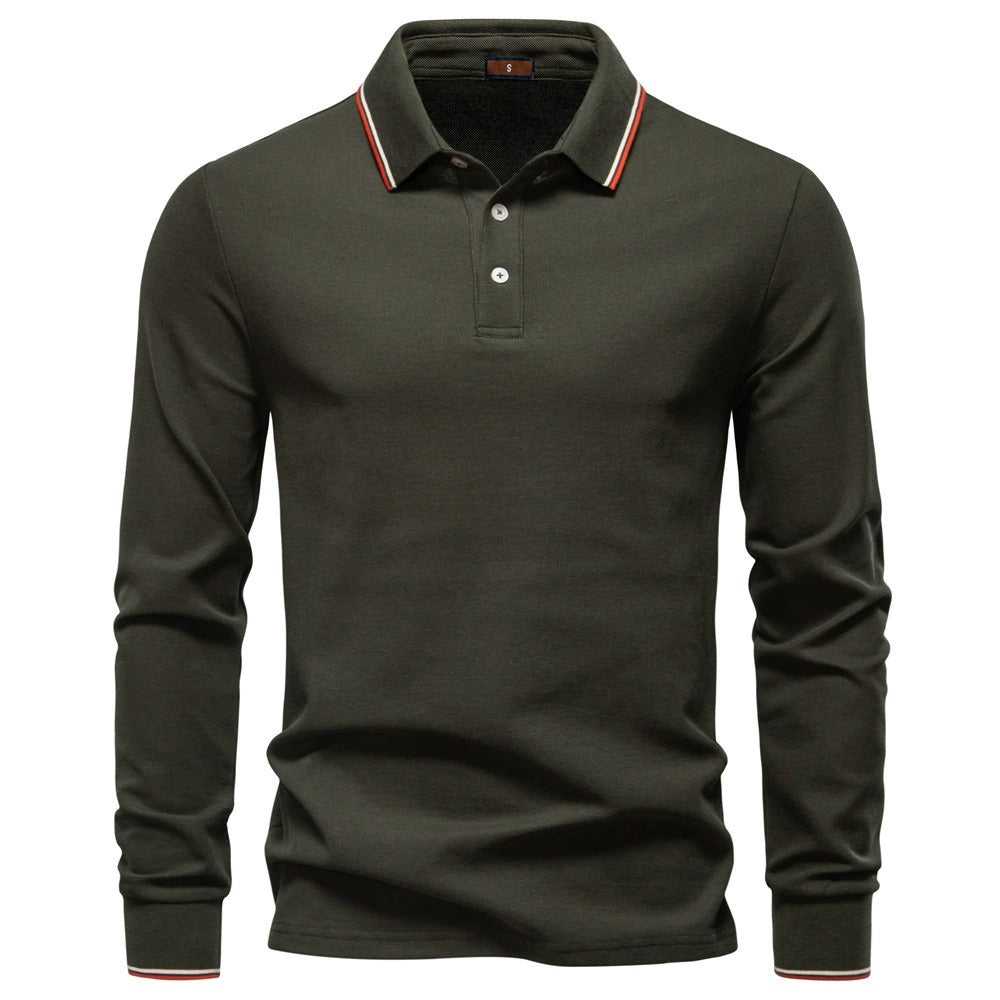 Men's Polo Collar Cotton Sweatshirt
