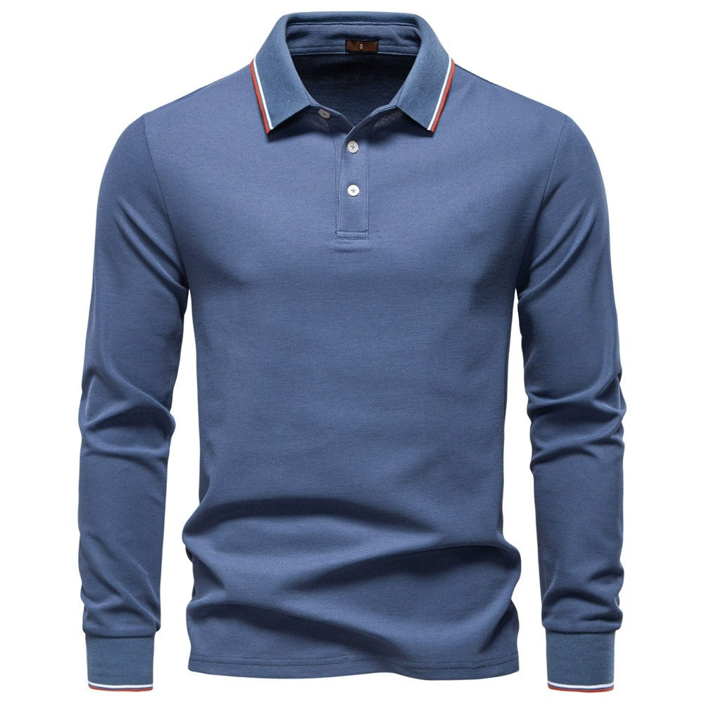 Men's Polo Collar Cotton Sweatshirt