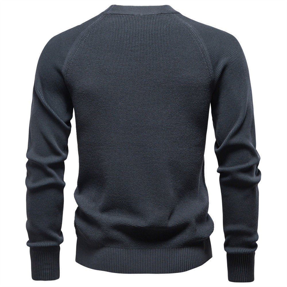 Men's Crew Neck Solid Color Sweater