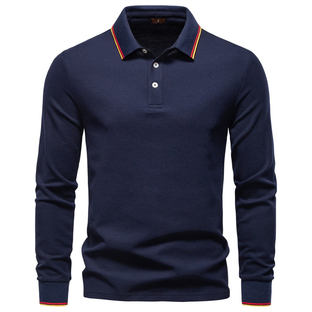 Men's Polo Collar Cotton Sweatshirt