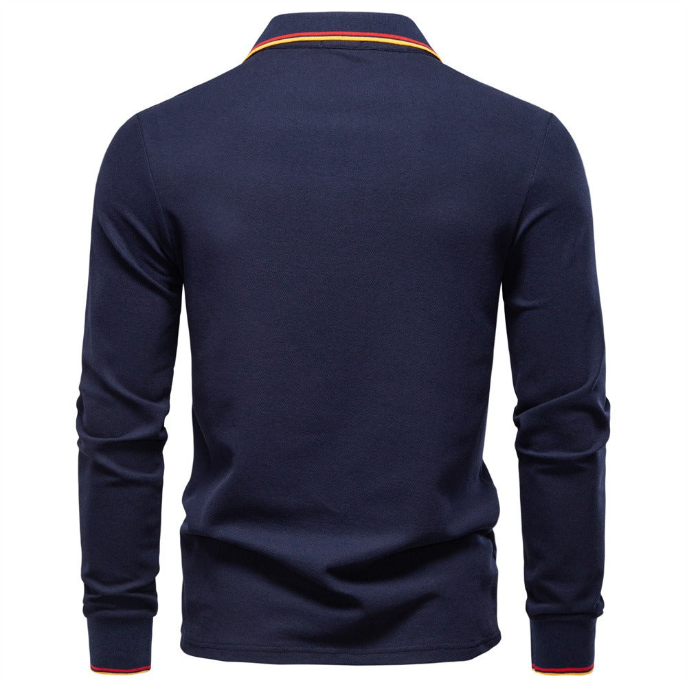 Men's Polo Collar Cotton Sweatshirt