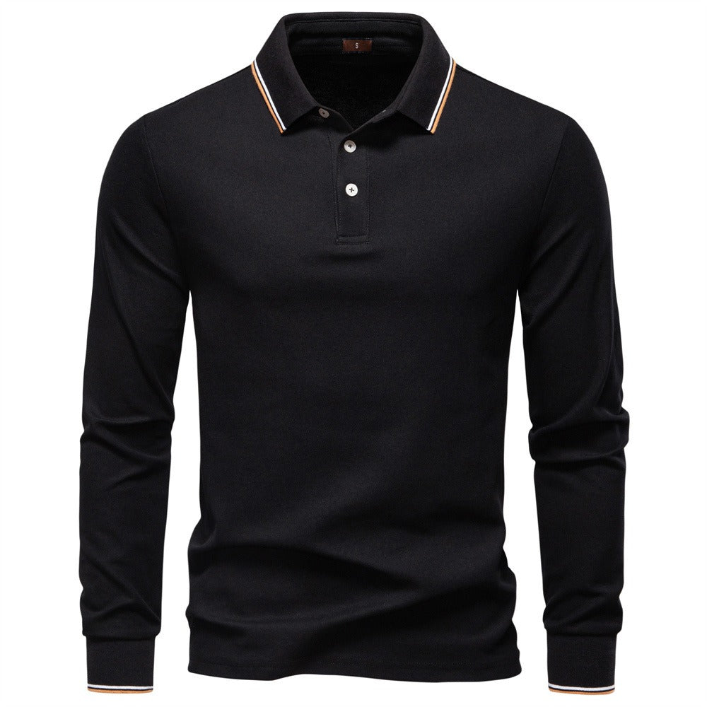 Men's Polo Collar Cotton Sweatshirt