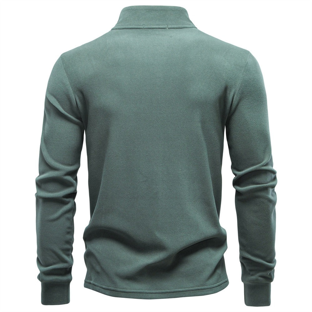 Men's Stand-Collar Half-Zip Thermal Sweatshirt