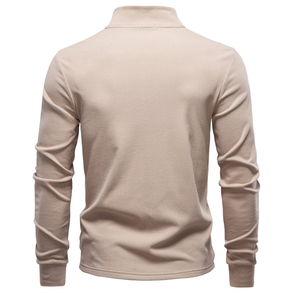 Men's Stand-Collar Half-Zip Thermal Sweatshirt